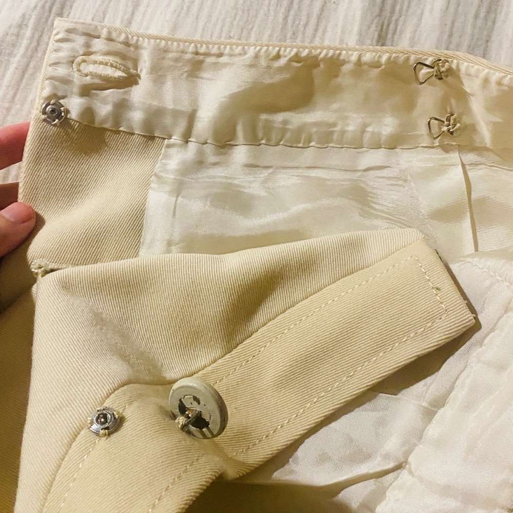 CELINE vintage cream wool wrap skirt Paris midi 40 - Picture 8 of 8